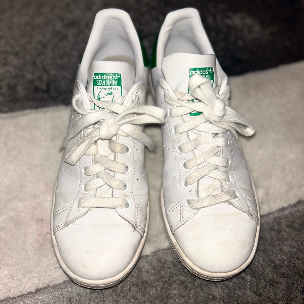 Adidas Stan Smith White and Green Sneakers